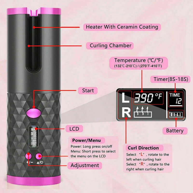 Cordless Automatic Wireless Hair Curler