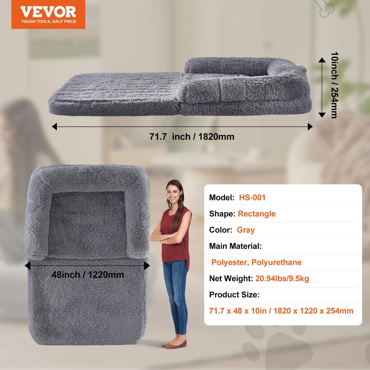 VEVOR Human Size Dog Bed – Large