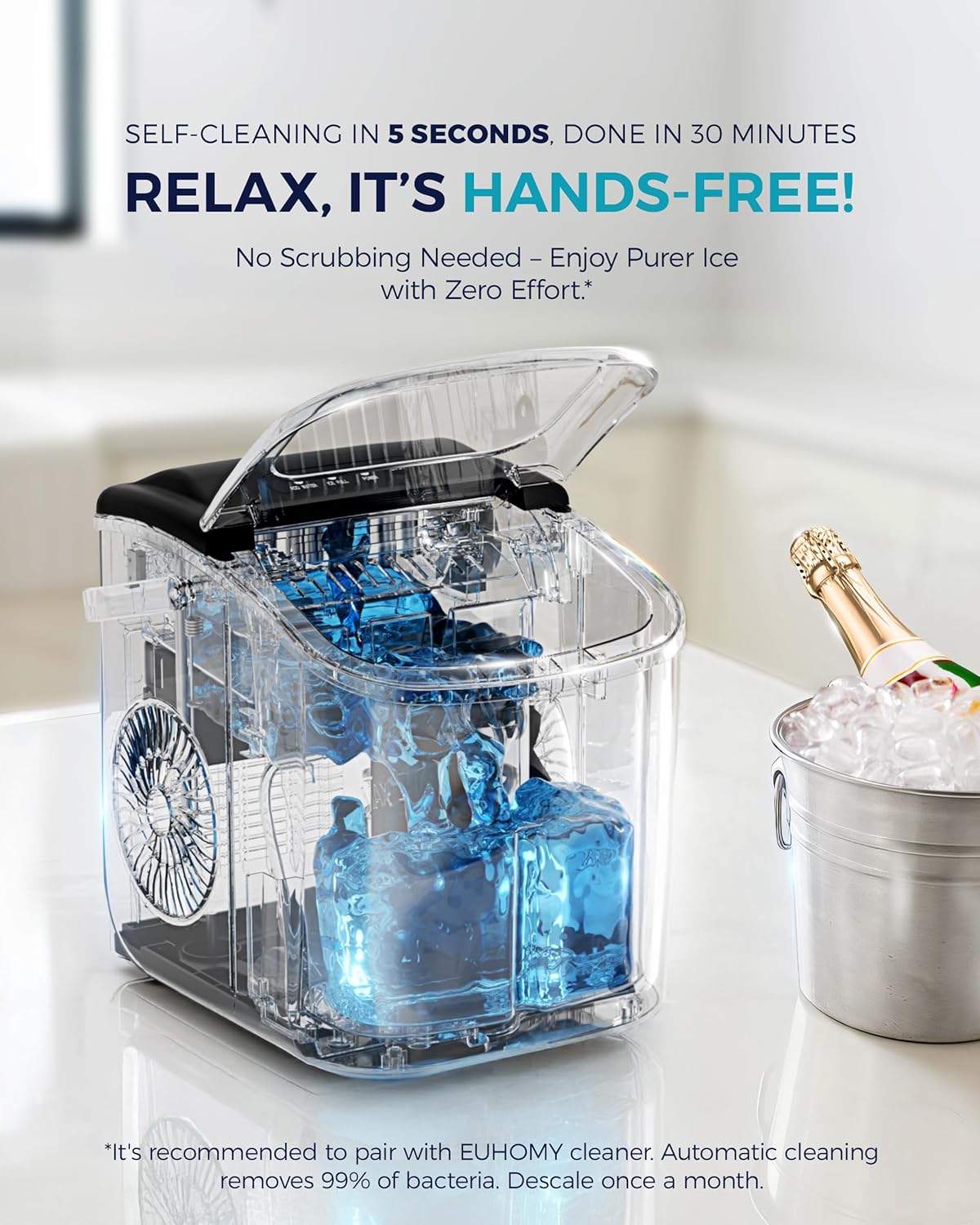 Portable Countertop Ice Maker with Handle