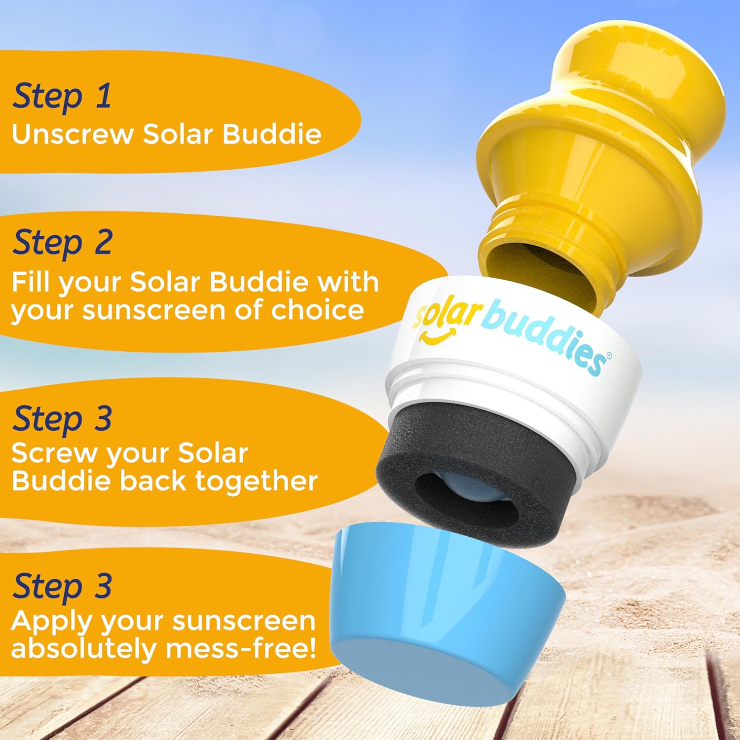 Refillable Sunscreen Applicator with Sponge Roll