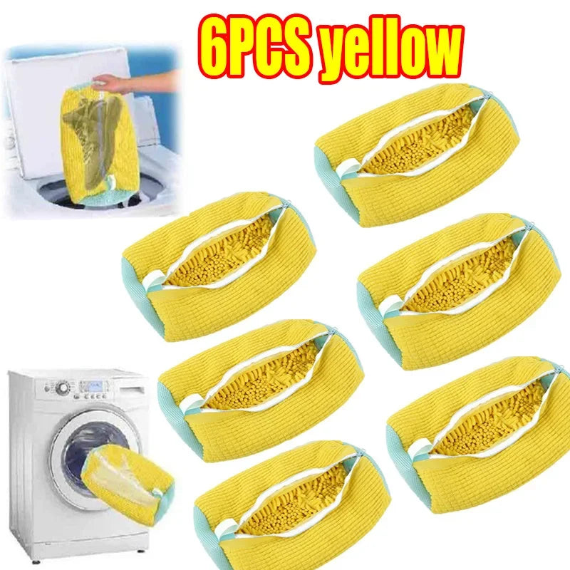 1/2PCS Washing Shoes Bag Protector Fluffy fibers Polyester Washing Shoes Machine Friendly Laundry Bag Drying Bags
