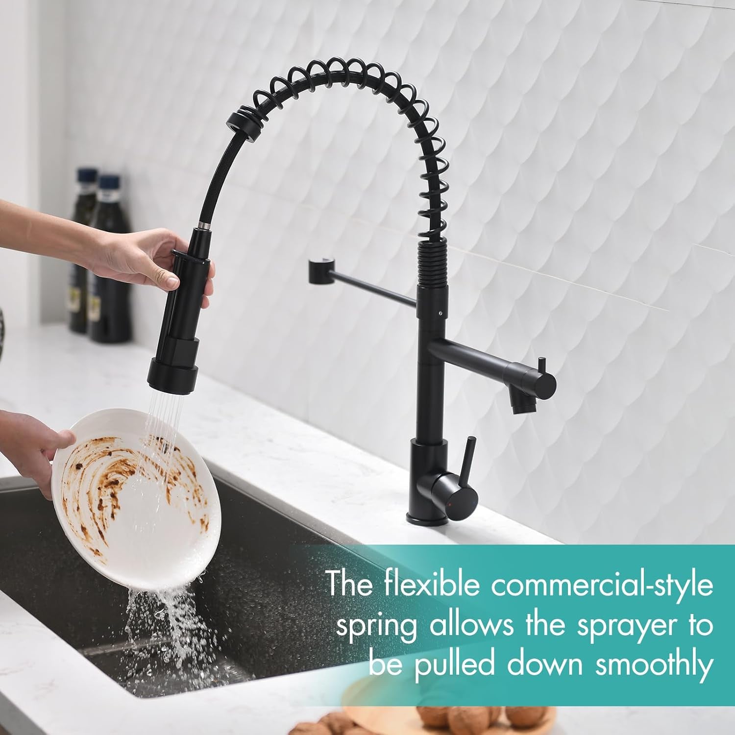 Matte Black Pull-Down Kitchen Faucet