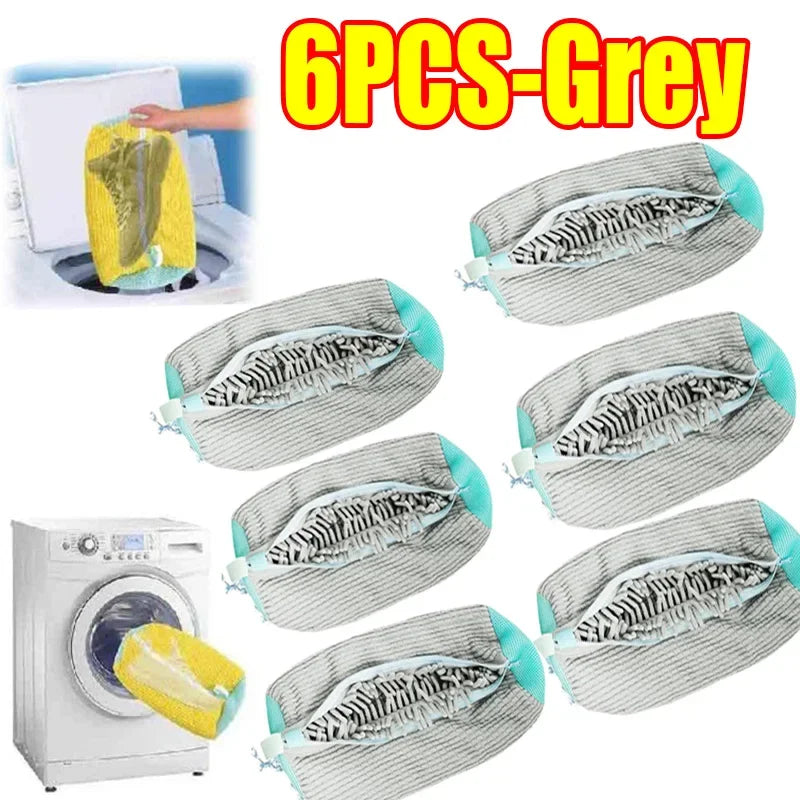 1/2PCS Washing Shoes Bag Protector Fluffy fibers Polyester Washing Shoes Machine Friendly Laundry Bag Drying Bags